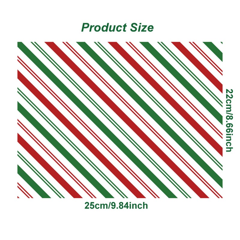 Suiwen 150pcs Christmas Wax Paper Sheet, Food Picnic Paper, Greaseproof Paper, Waterproof Dry Hamburger Paper Liners Wrapping Tissue for Plastic Food Basket (Green Red Striped) - Image 2